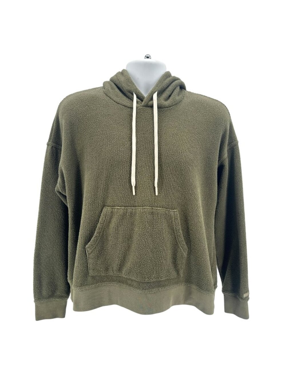 Outerknown Mens Medium Hoodie Terry Organic Cotton Recycled Poly Olive Green